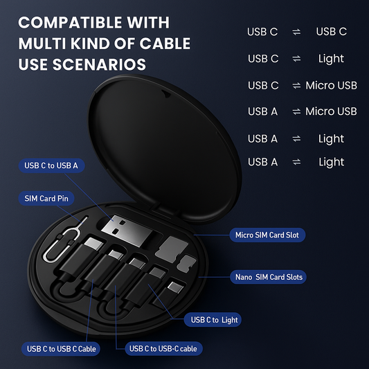 Fast Charging Multifunction Data Cable Set – Charge & Sync Anywhere!