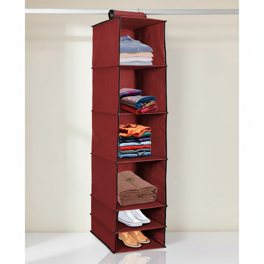 Organizer – 6 Shelves Foldable Hanging Wardrobe Organizer