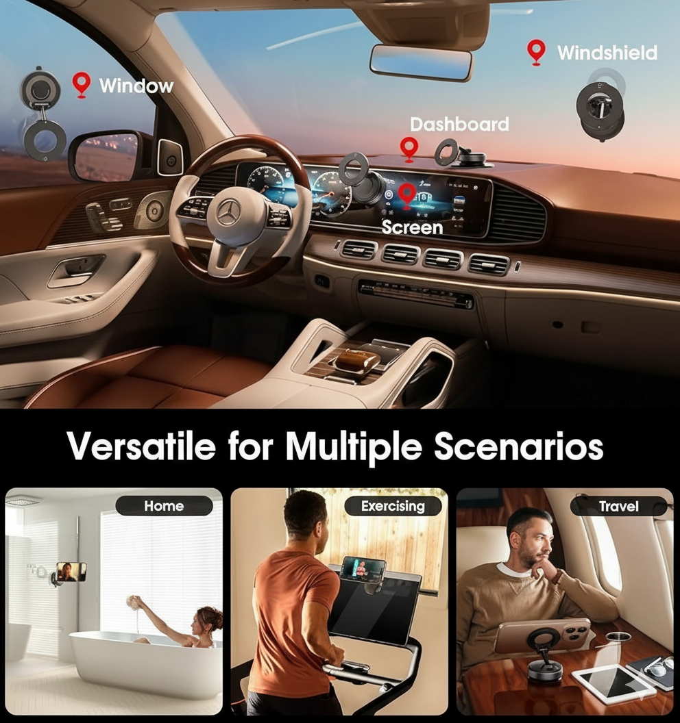 Vacuum Suction Magnetic Bracket – Strong Hold for Phones & Tools