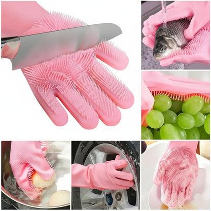 Magic Silicone Cleaning Hand Gloves – Kitchen Scrub & Protect