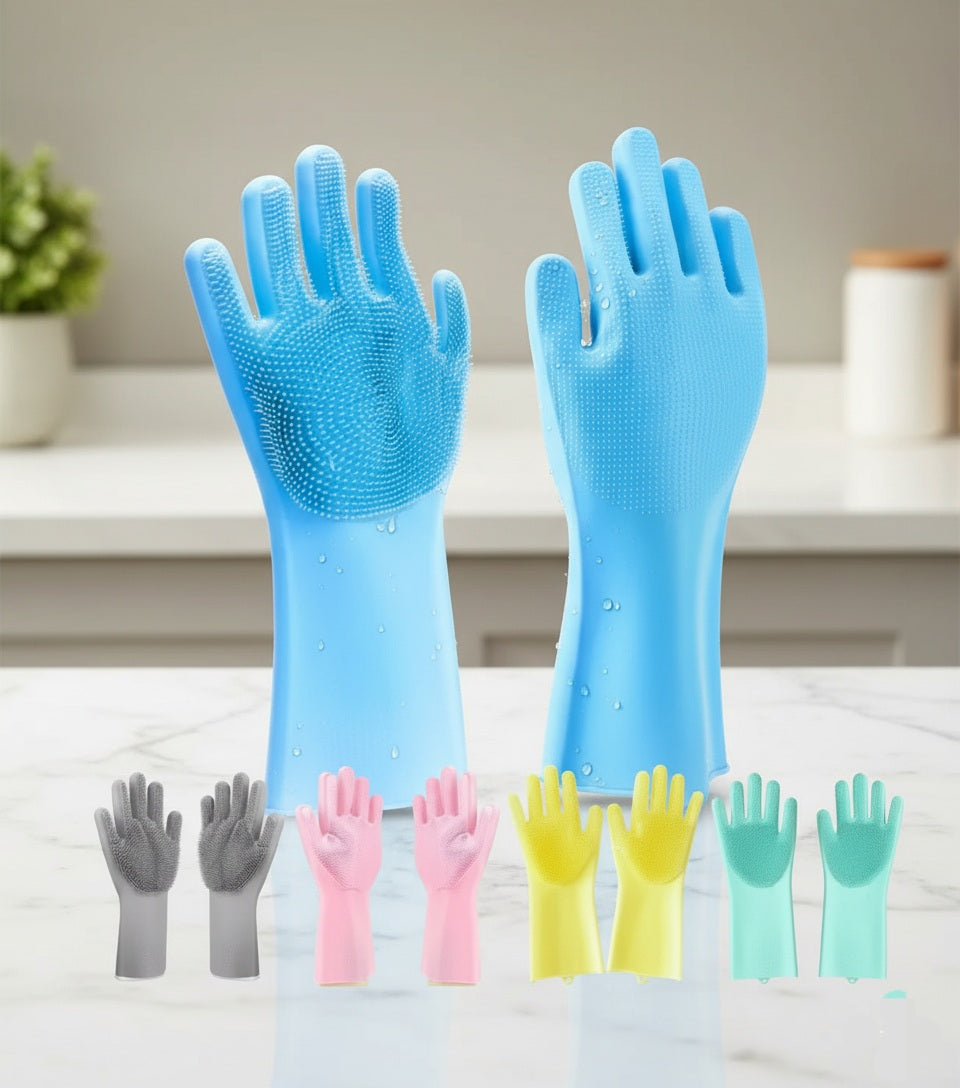 Magic Silicone Cleaning Hand Gloves – Kitchen Scrub & Protect
