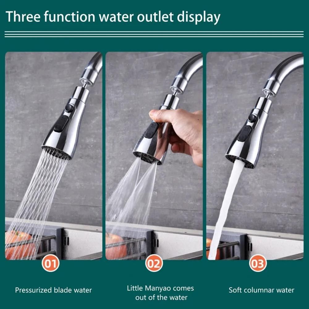 3 Modes Kitchen Sink Faucet – Adjustable Water-Saving Spray Nozzle