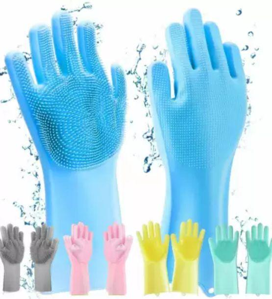 Magic Silicone Cleaning Hand Gloves – Kitchen Scrub & Protect