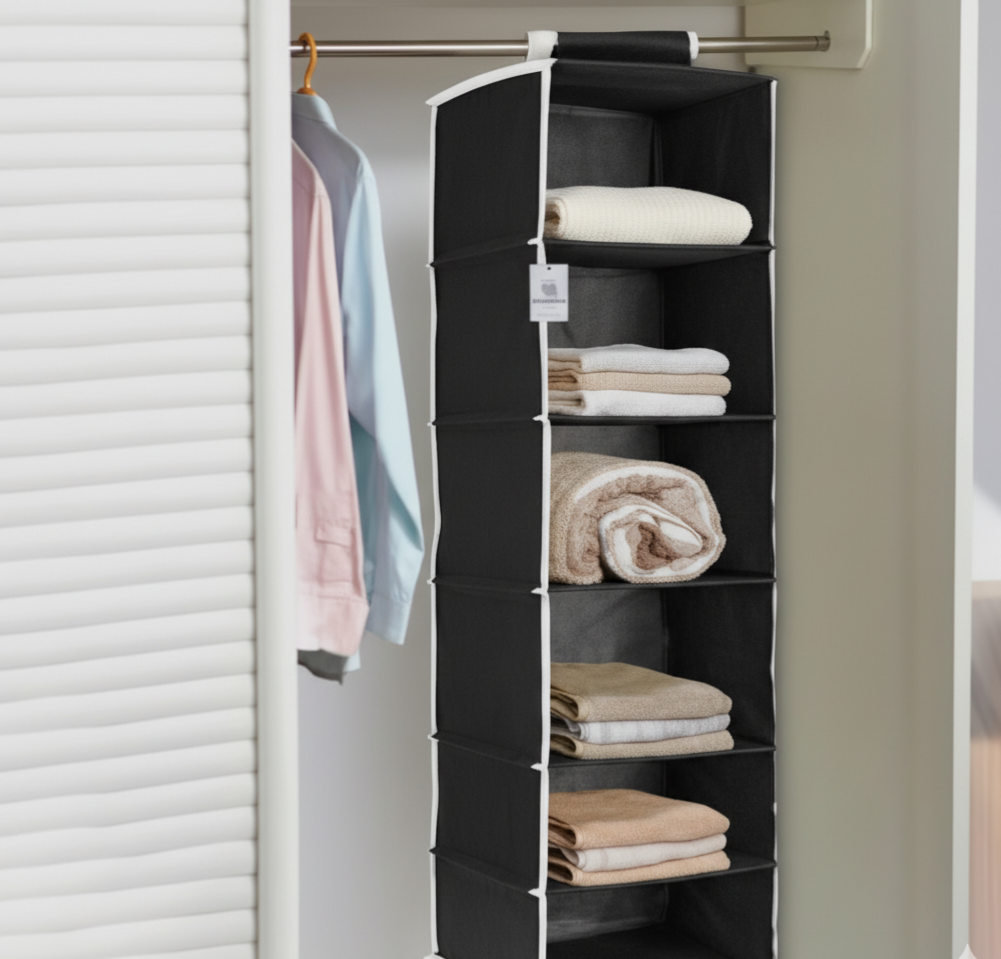 Organizer – 6 Shelves Foldable Hanging Wardrobe Organizer
