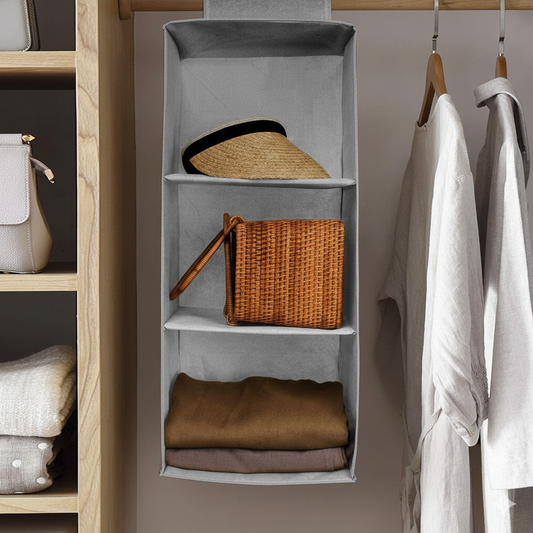 Hanging Wardrobe Organizer (3 Shelves) – Space-Saving Storage Made Easy!