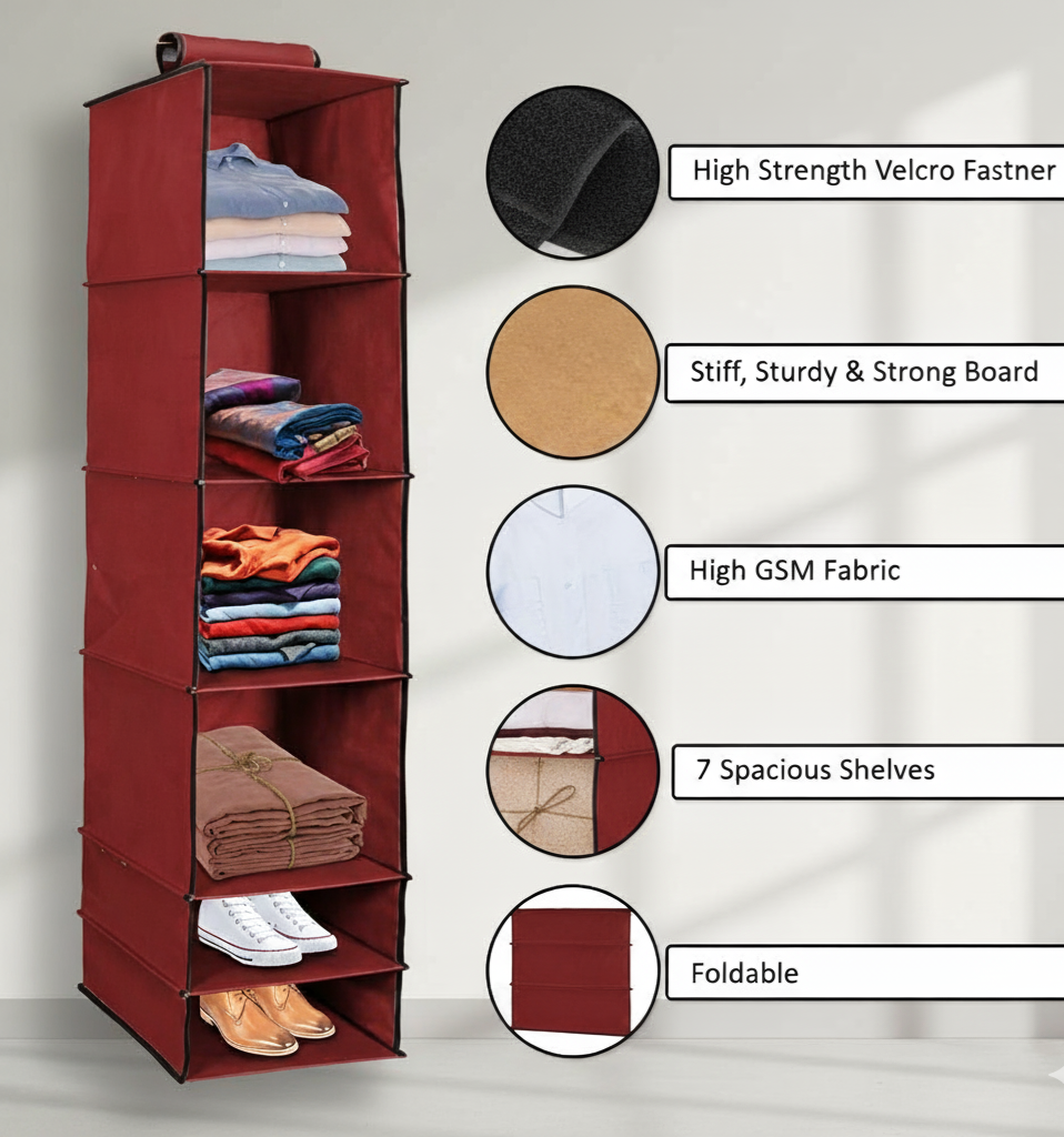 Organizer – 6 Shelves Foldable Hanging Wardrobe Organizer