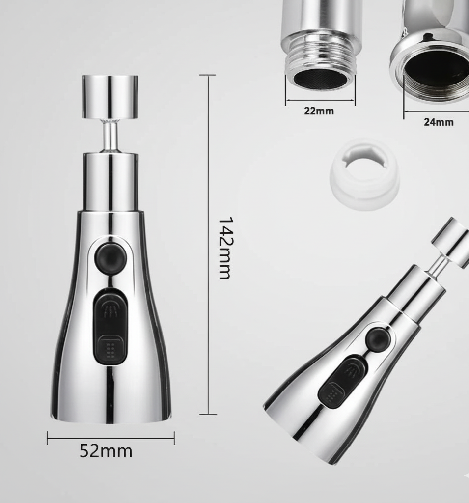 3 Modes Kitchen Sink Faucet – Adjustable Water-Saving Spray Nozzle