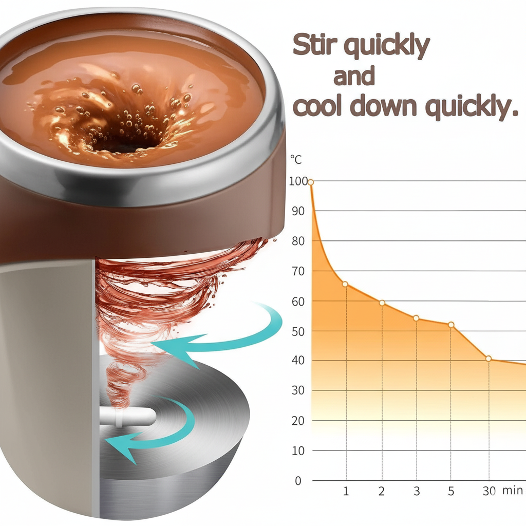 Self-Stirring Magnetic Mug – Mix Coffee, Tea & Hot Drinks Instantly