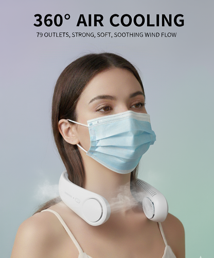 Portable Bladeless Hanging Rechargeable Neck Fan – Cool Comfort Anywhere!