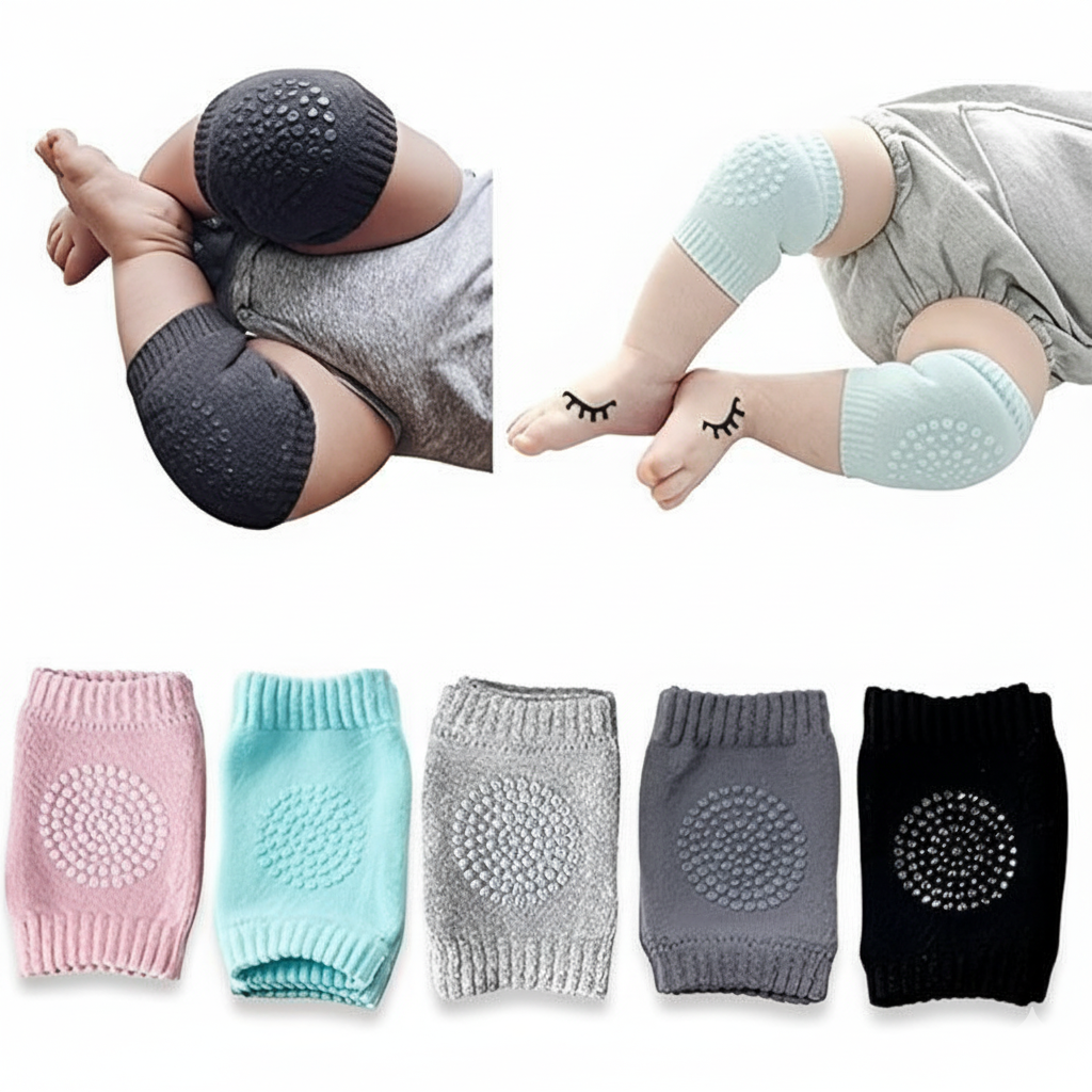 2 Pair Baby Knee Pads – Soft Safety Protection for Crawling Babies