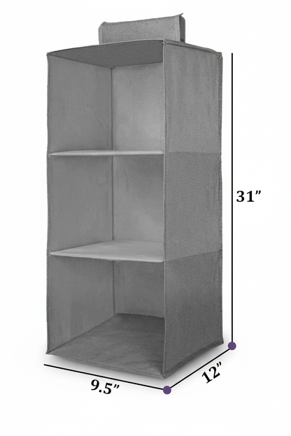 Hanging Wardrobe Organizer (3 Shelves) – Space-Saving Storage Made Easy!
