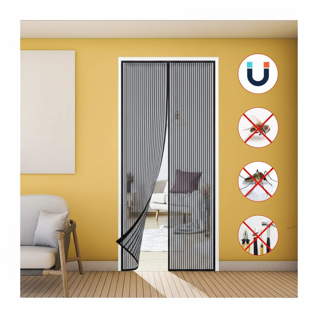 Mesh Screen Net Home Magnetic Foldable Anti Mosquito Door Curtains