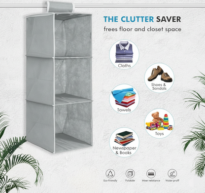 Hanging Wardrobe Organizer (3 Shelves) – Space-Saving Storage Made Easy!