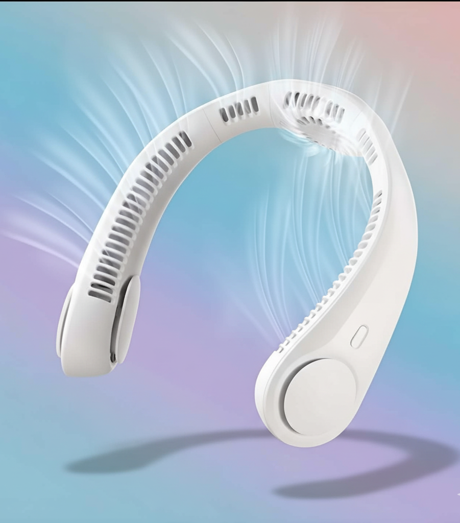Portable Bladeless Hanging Rechargeable Neck Fan – Cool Comfort Anywhere!