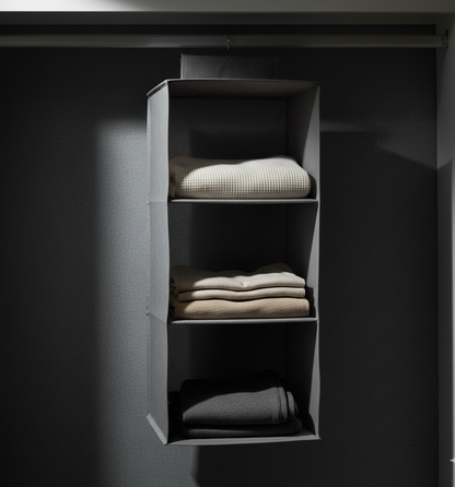 Hanging Wardrobe Organizer (3 Shelves) – Space-Saving Storage Made Easy!