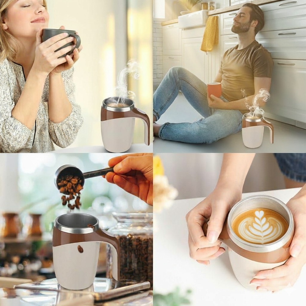 Self-Stirring Magnetic Mug – Mix Coffee, Tea & Hot Drinks Instantly