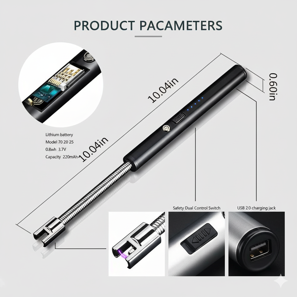 USB Plasma Rechargeable Electric Lighter – Safe & Flameless Kitchen Lighter