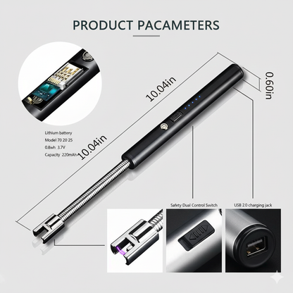 USB Plasma Rechargeable Electric Lighter – Safe & Flameless Kitchen Lighter