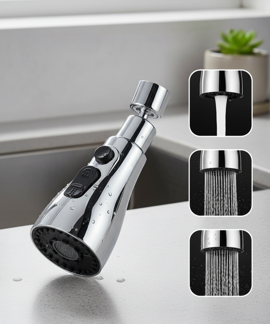 3 Modes Kitchen Sink Faucet – Adjustable Water-Saving Spray Nozzle