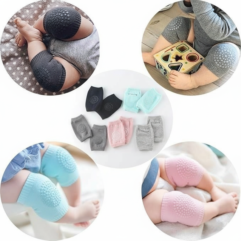 2 Pair Baby Knee Pads – Soft Safety Protection for Crawling Babies
