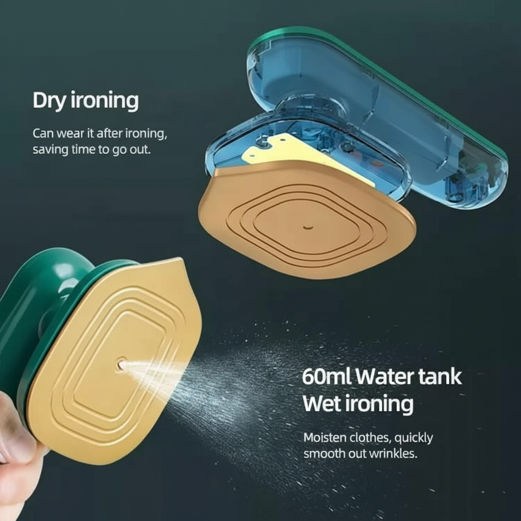 Portable Iron Travel Steamer for Clothes – Mini Handheld Press