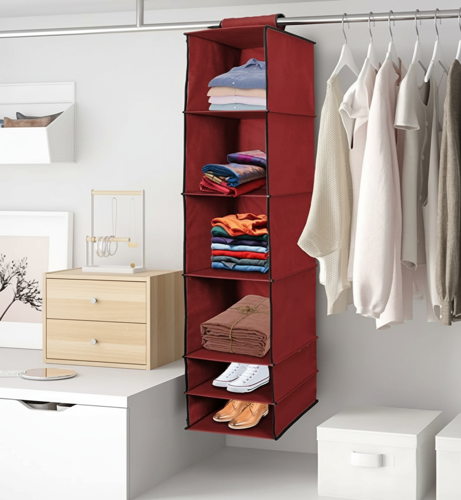 Organizer – 6 Shelves Foldable Hanging Wardrobe Organizer